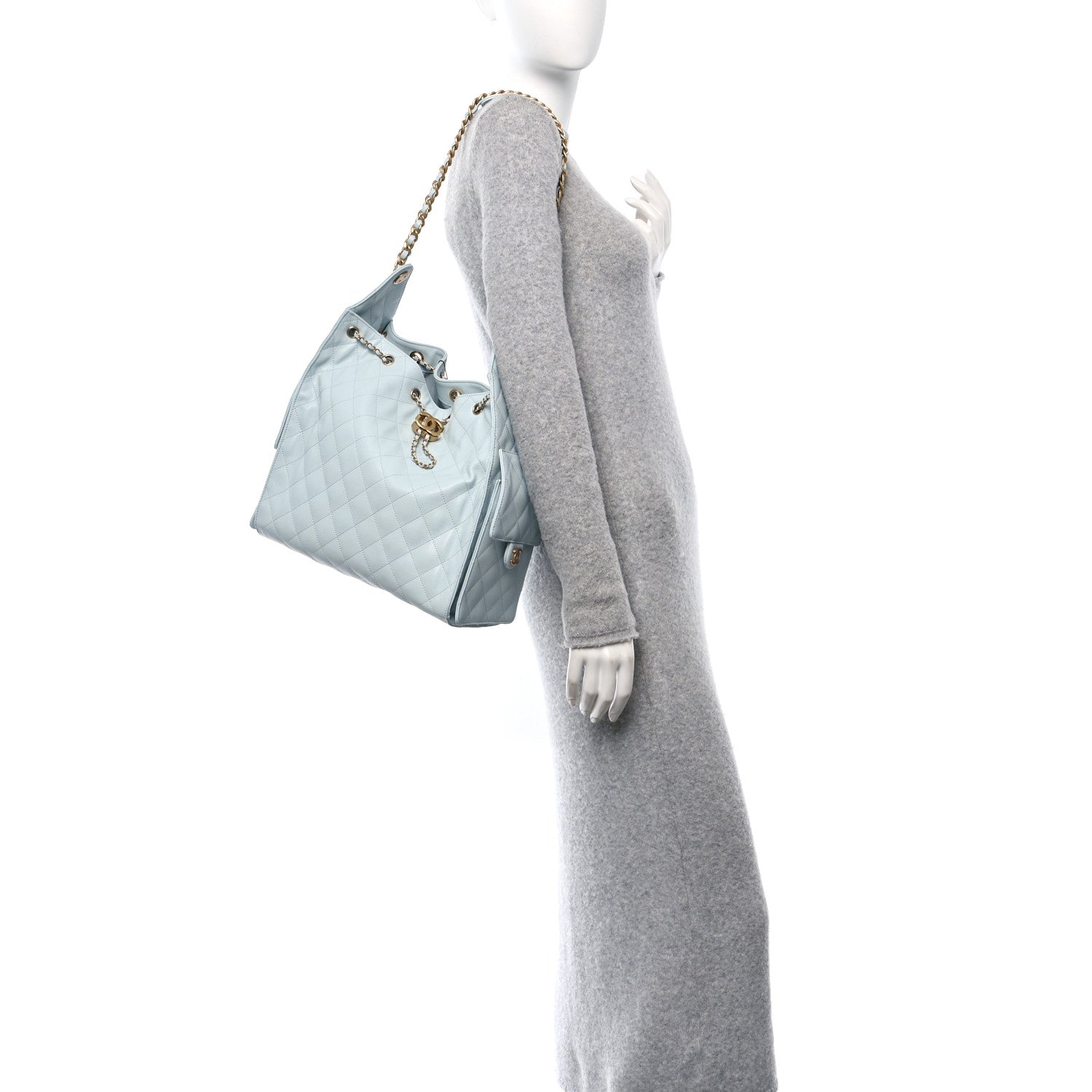 Chanel Caviar Quilted Medium Chanel 25 Handbag Light Blue 2 of 11