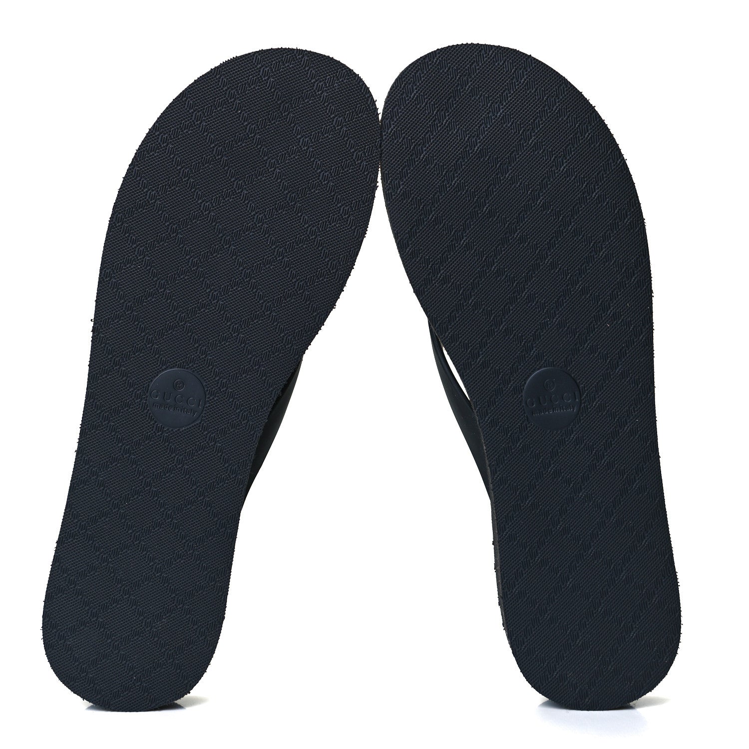 Gucci Rubber Chevron Thong Sandals 40 Black 6 of 8