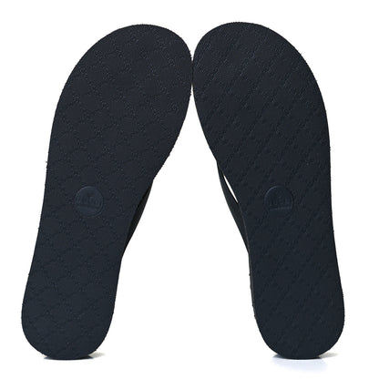 Gucci Rubber Chevron Thong Sandals 40 Black 6 of 8