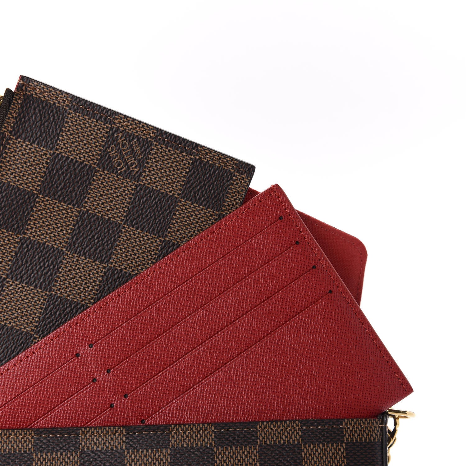 Louis Vuitton Damier Ebene Pochette Felicie Chain Wallet 8 of 11