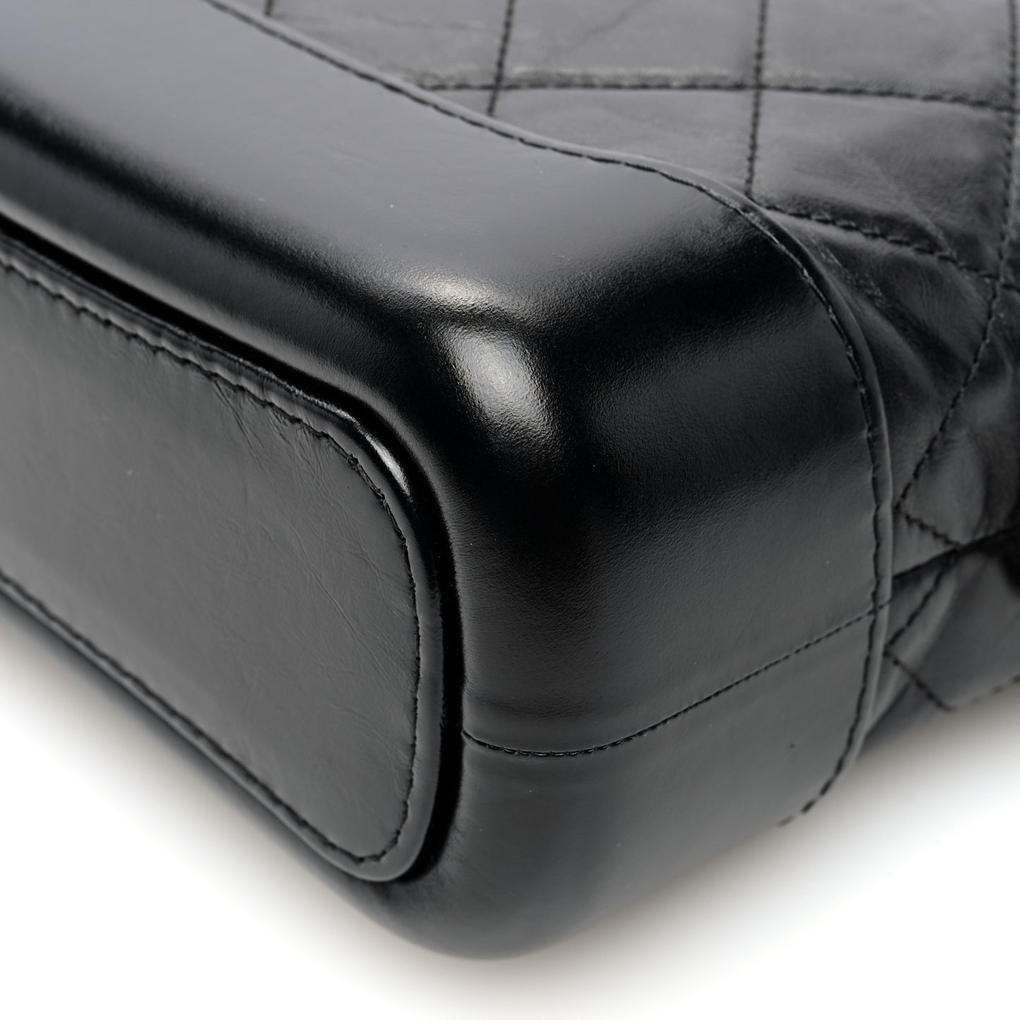 Aged Calfskin Quilted Small Gabrielle Hobo Black