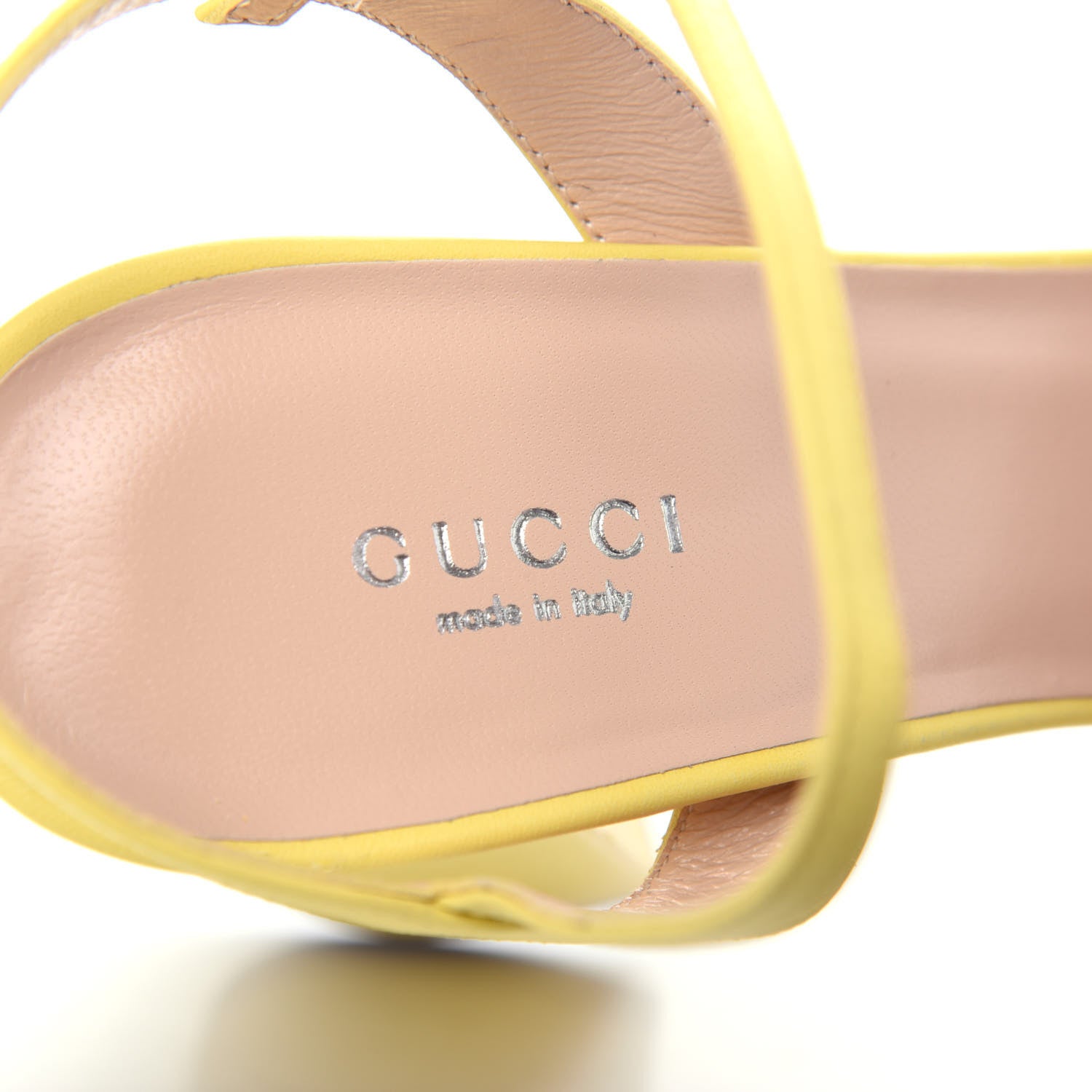 Gucci Calfskin GG Marmont Ankle Wrap 30/115mm Platform Sandals 36.5 Banana 8 of 10