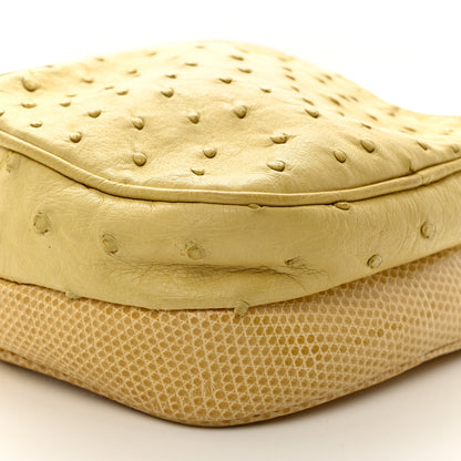 The Row Ostrich Lizard Mini Twin Crossbody Bag Yellow 9 of 10