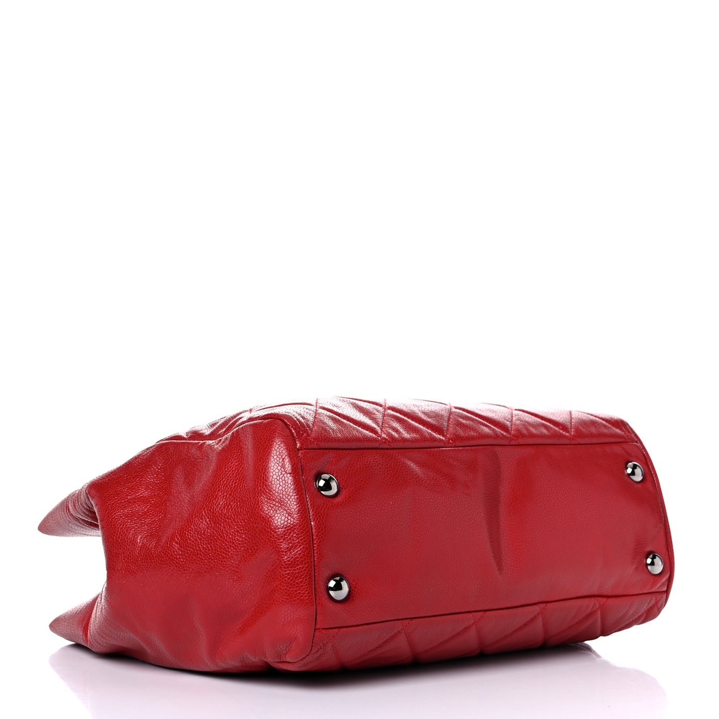 Soft Caviar Quilted Large Cells Tote Red