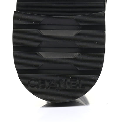 Chanel Shiny Goatskin Calfskin Quilted Lace Up Combat Boots 40 Black 6 of 7