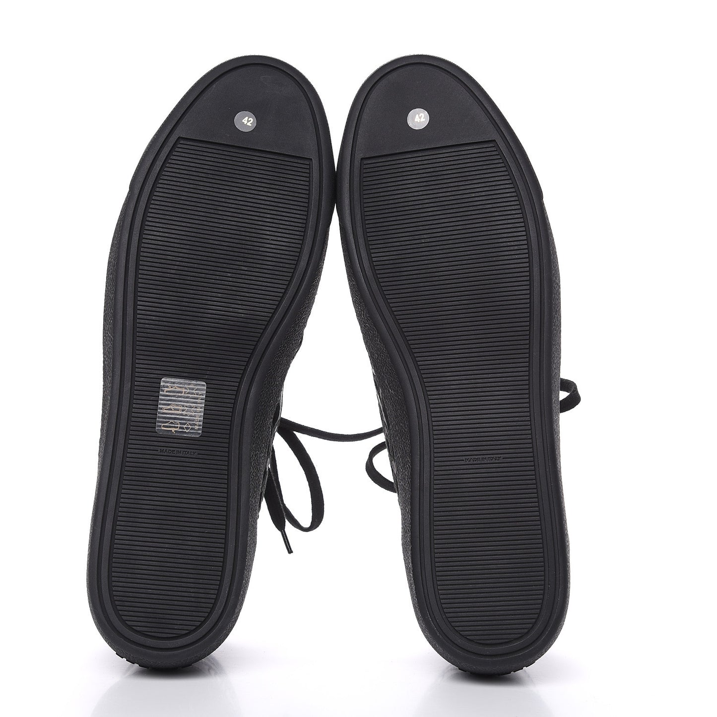 Patent Grained Goatskin Hollow Out Flower Sneakers 42 Black