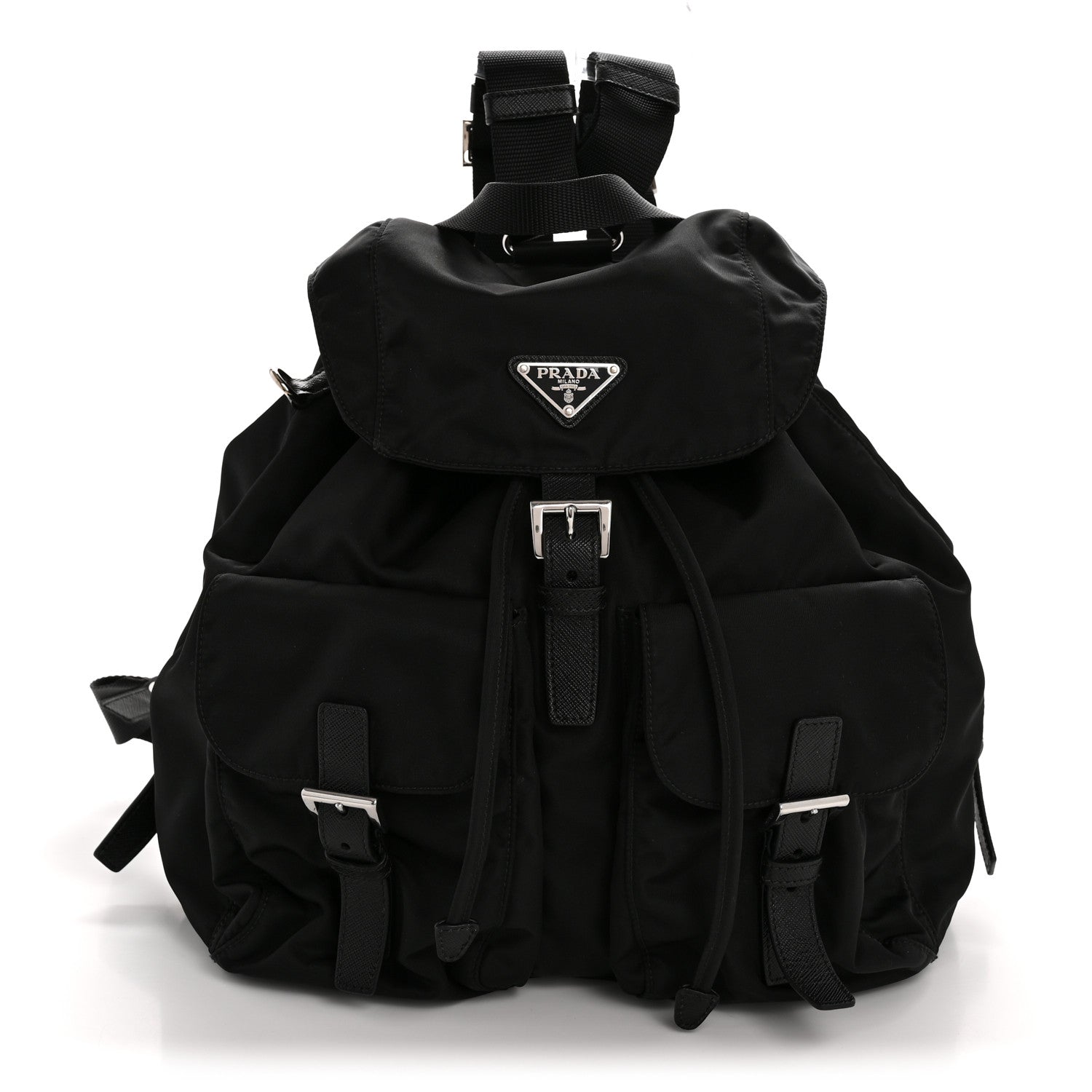 Prada Re-Nylon Vela Saffiano Medium Backpack Black 1 of 13