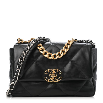 Chanel Goatskin Quilted Medium Chanel 19 Flap Black 1 of 4