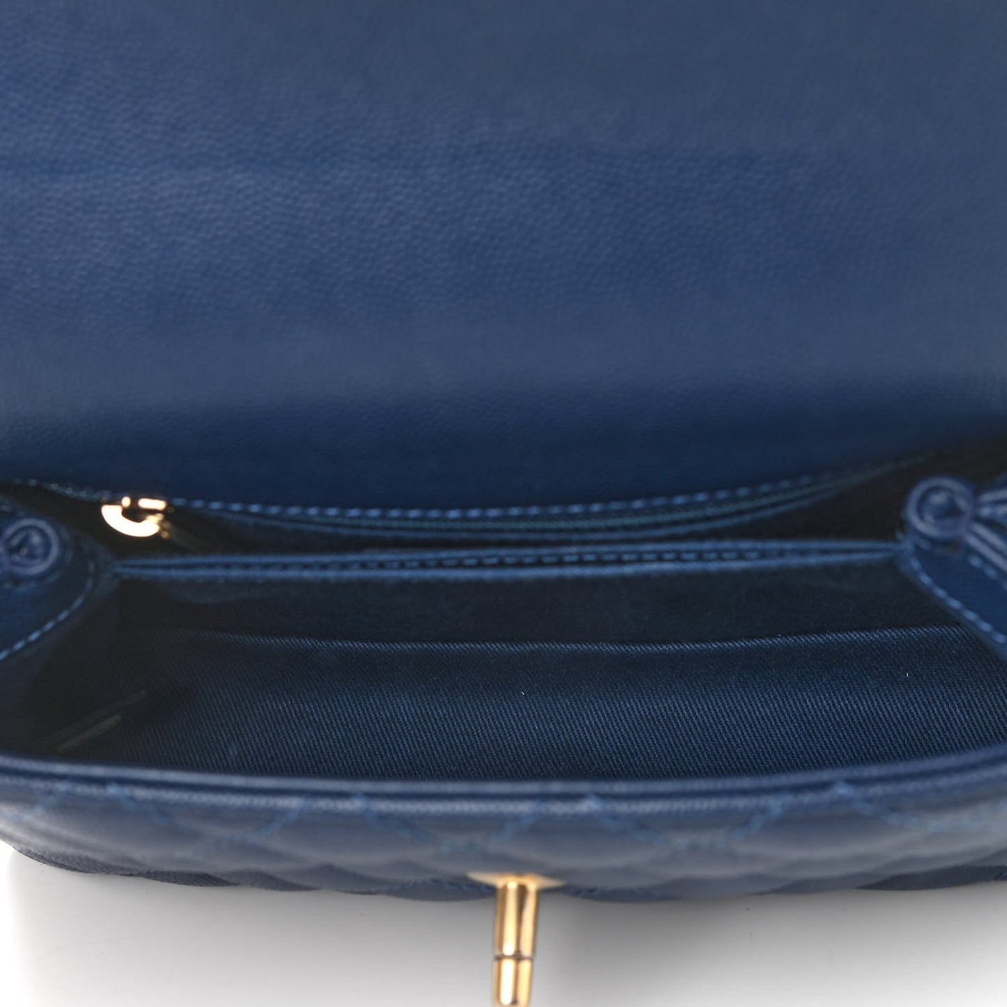 Caviar Quilted Mini Coco Handle Flap Navy Blue