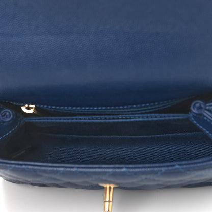 Chanel Caviar Quilted Mini Coco Handle Flap Navy Blue 5 of 9