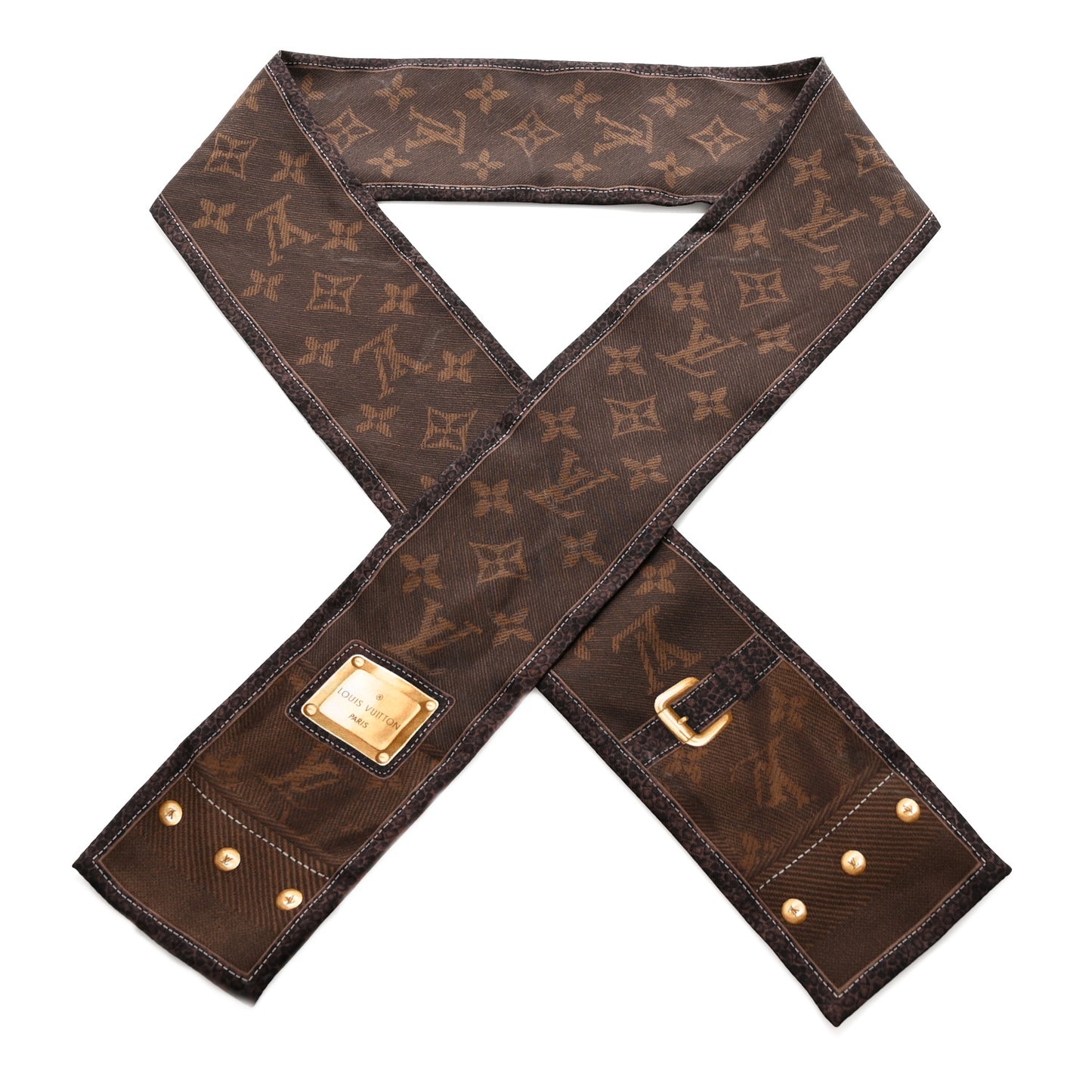 Silk Monogram New Denim Bandeau Ebene