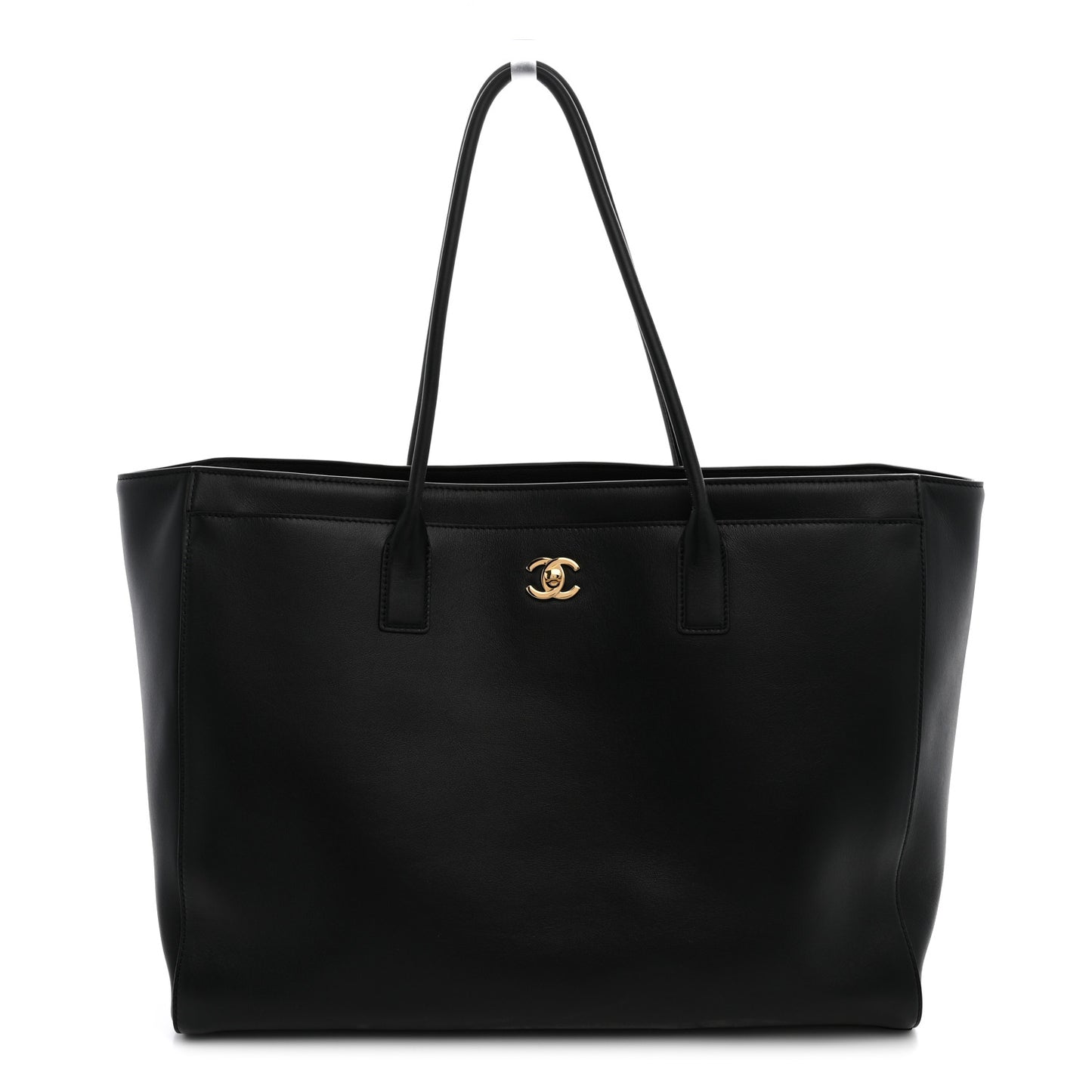 Calfskin Archetype Large Shopping Tote Black