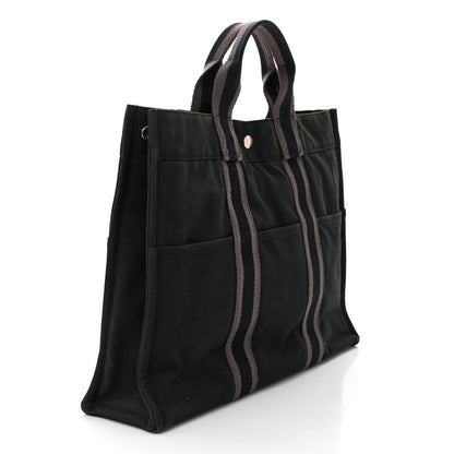 Hermes Canvas Herline MM Tote Black 3 of 9