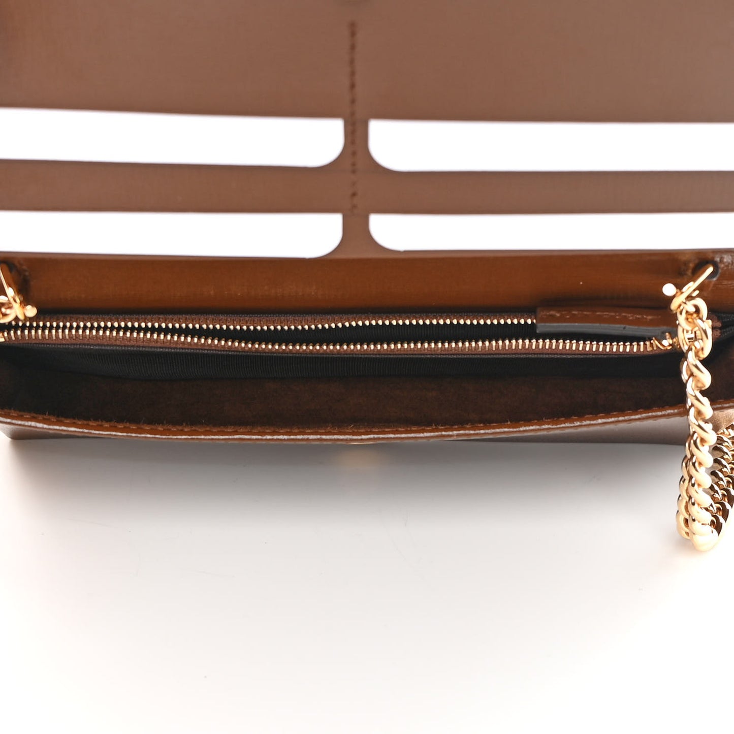 GG Supreme Monogram Azalea Calfskin Horsebit 1955 Wallet On Chain Beige Ebony Brown Sugar