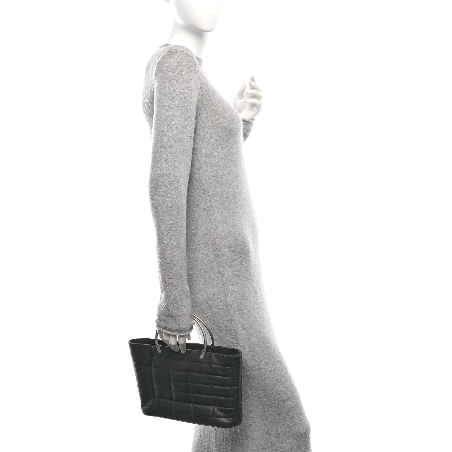 Chanel Lambskin Quilted Chocolate Bar Mini Tote Black 2 of 10