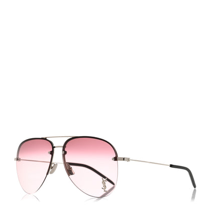 Saint Laurent Metal Aviator Classic 11 Sunglasses Silver Pink 1 of 8