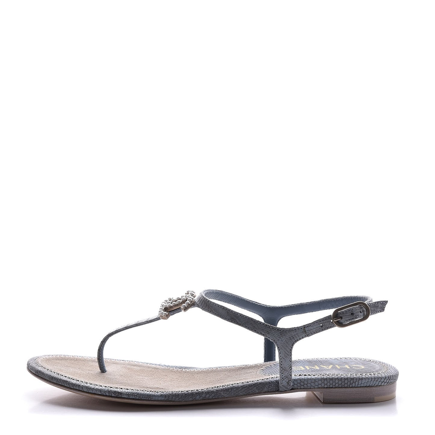Lizard Pearl CC Sandals 37 Light Blue