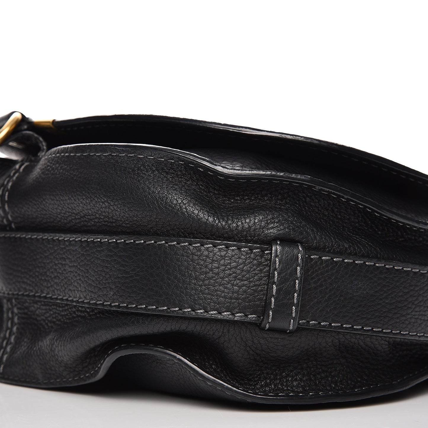 Calfskin Medium Marcie Round Crossbody Bag Black