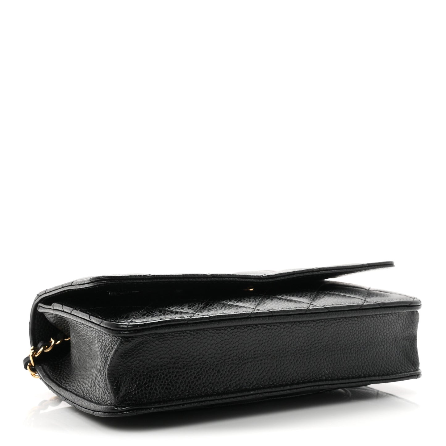 Caviar Quilted Wallet on Chain WOC Black