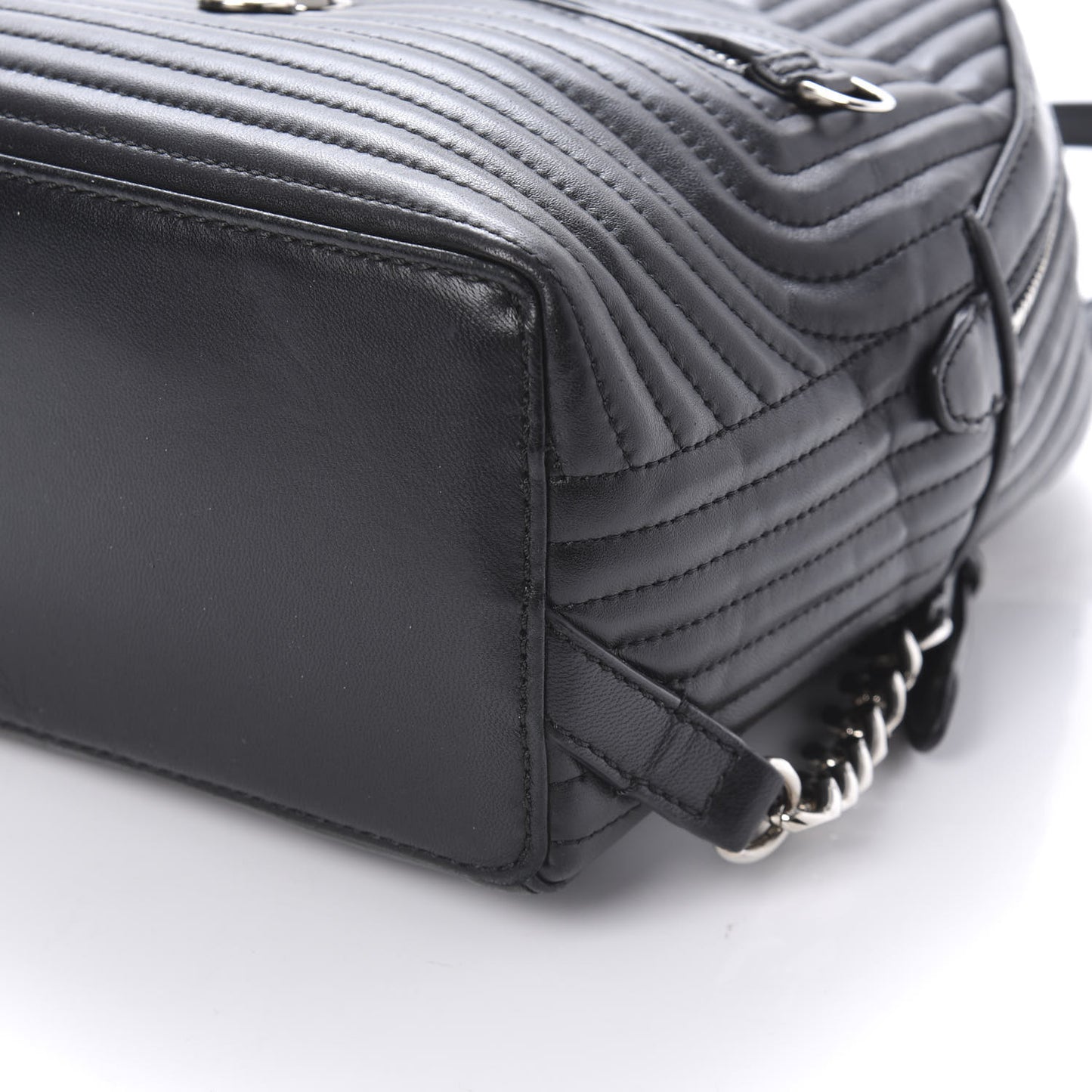 Shiny Nappa Trapuntata Mini Backpack Black
