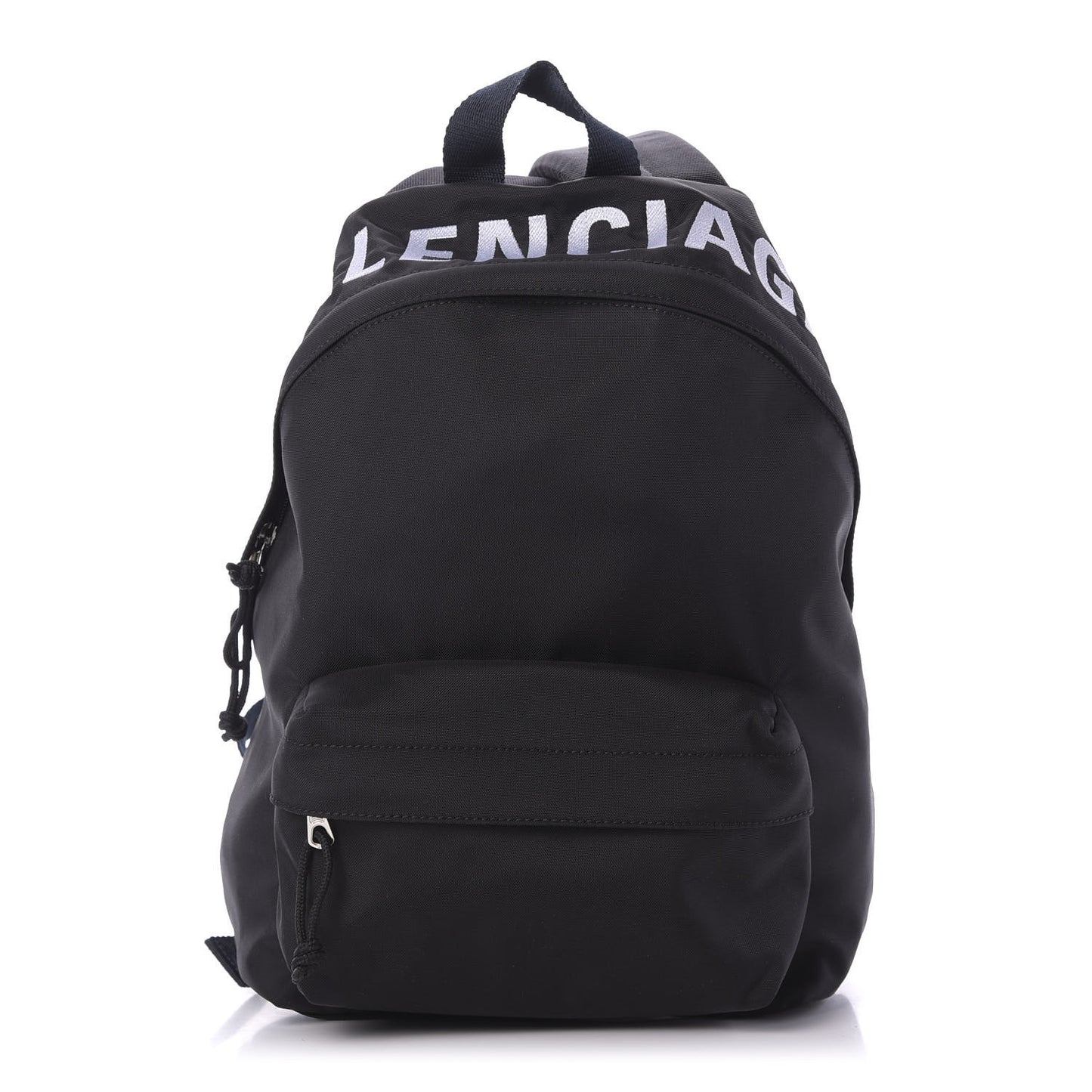 Sport Nylon Logo Embroidered S Wheel Backpack Black White