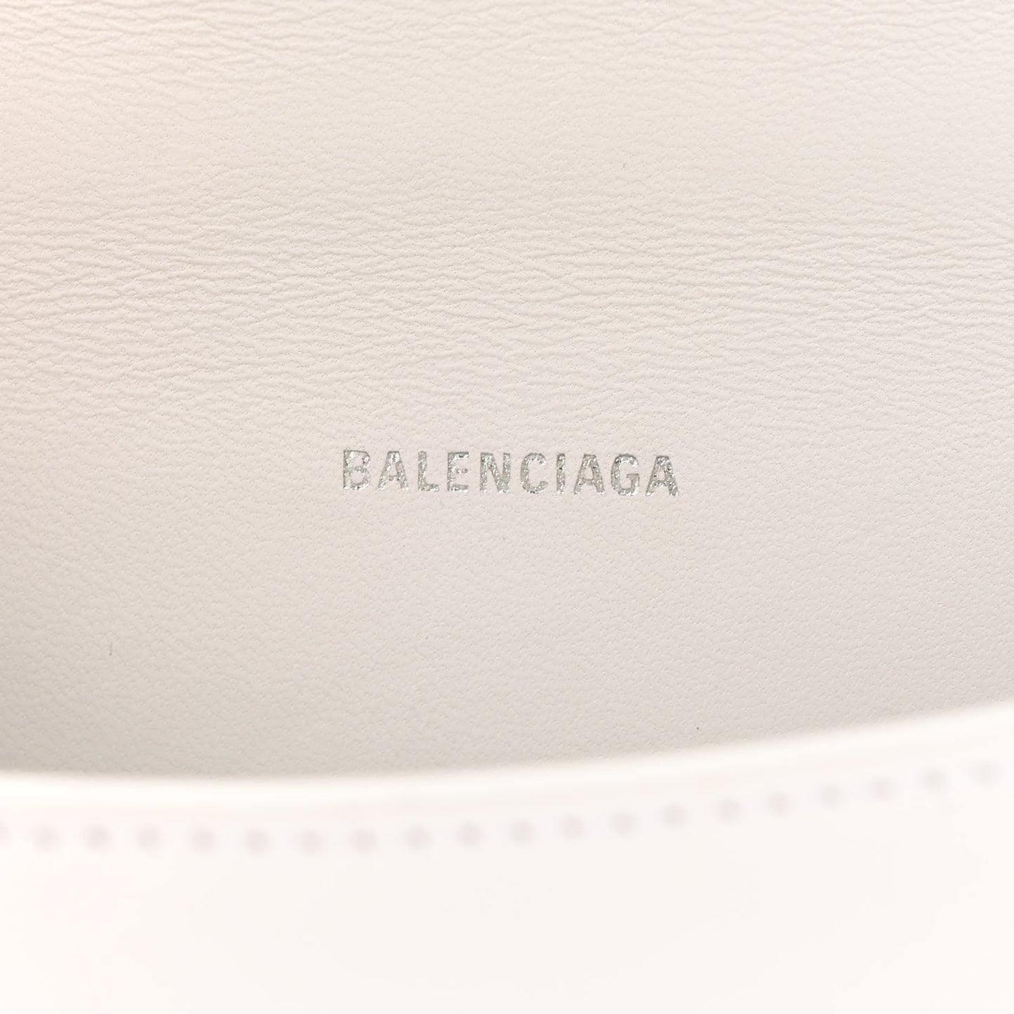 Shiny Box Calfskin Strass Hourglass Top Handle Bag XS White