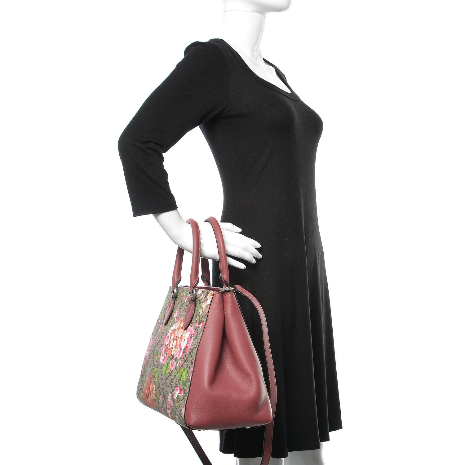 Gucci Soft GG Supreme Monogram Blooms Top Handle Bag Beige Multicolor Dry Rose 3 of 10