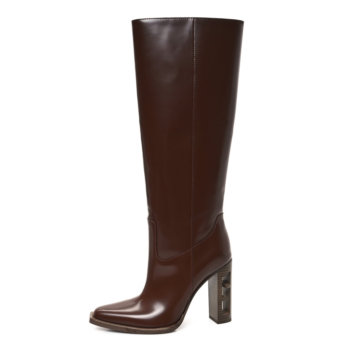Fendi Vitello Abrasivato 110mm Cut Baguette Knee Boots 36.5 Cuoio 1 of 9