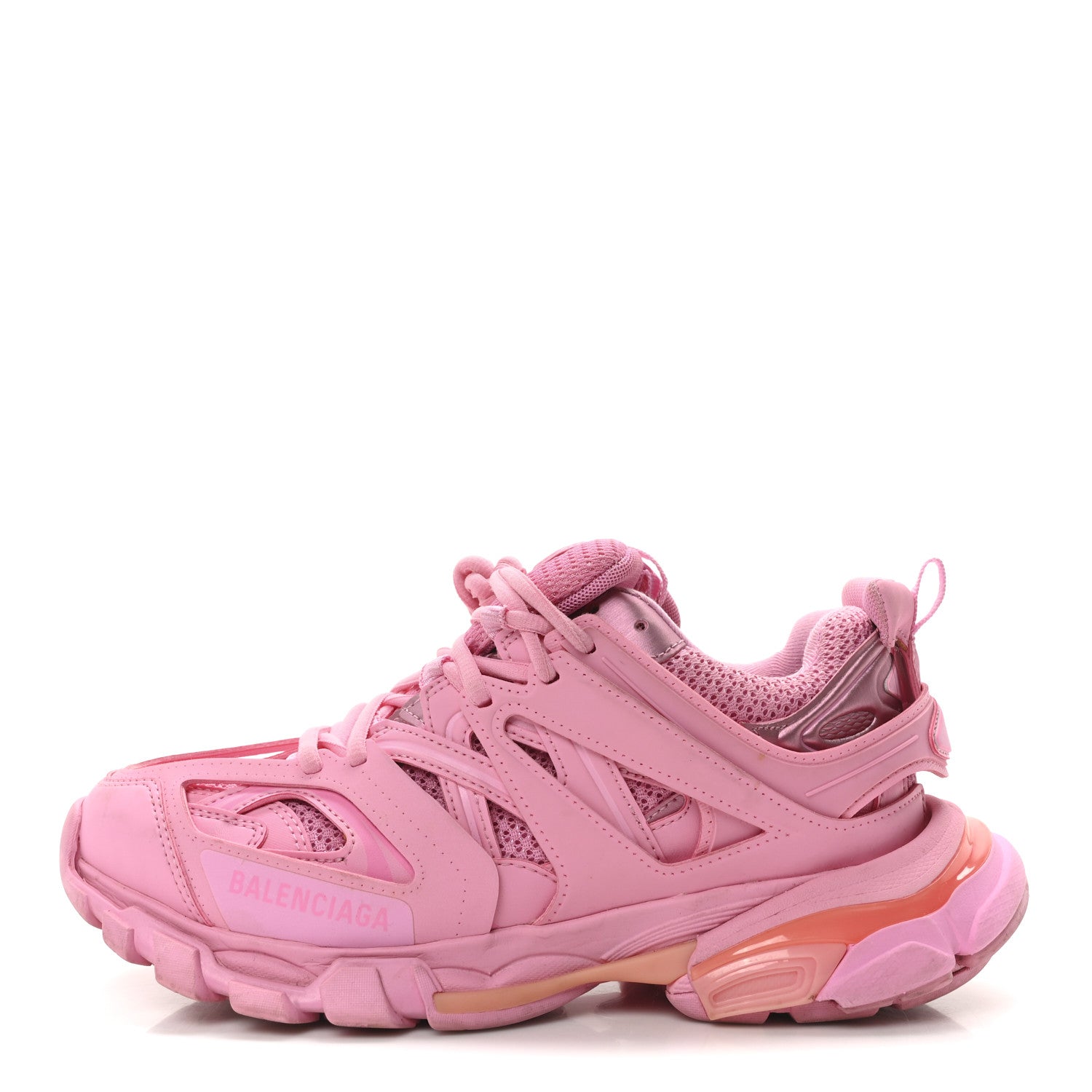 Balenciaga Mesh Nubuck Effect Fabric LED Womens Track Sneakers 39 Pink 2 of 16