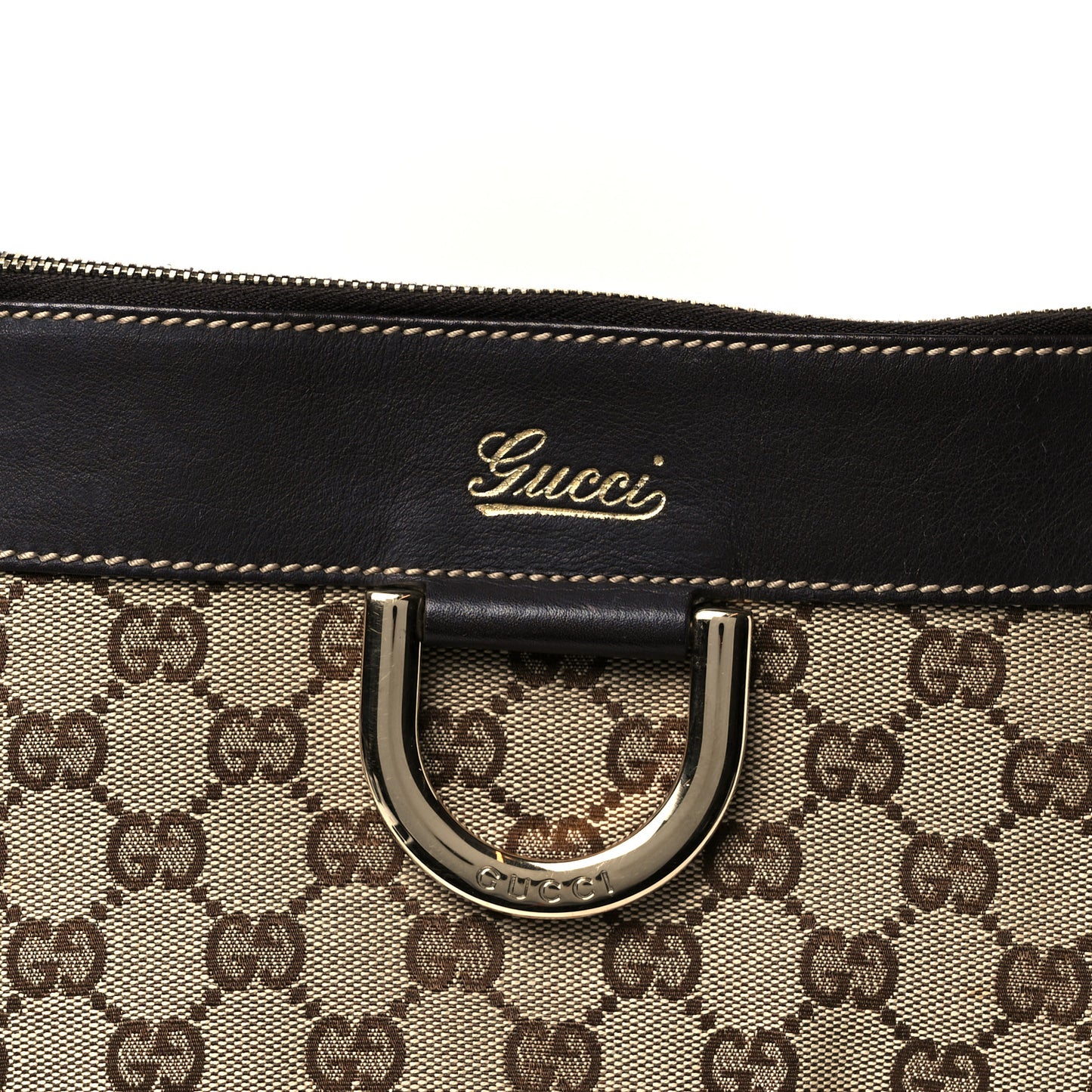 Monogram D Gold Tote Dark Brown
