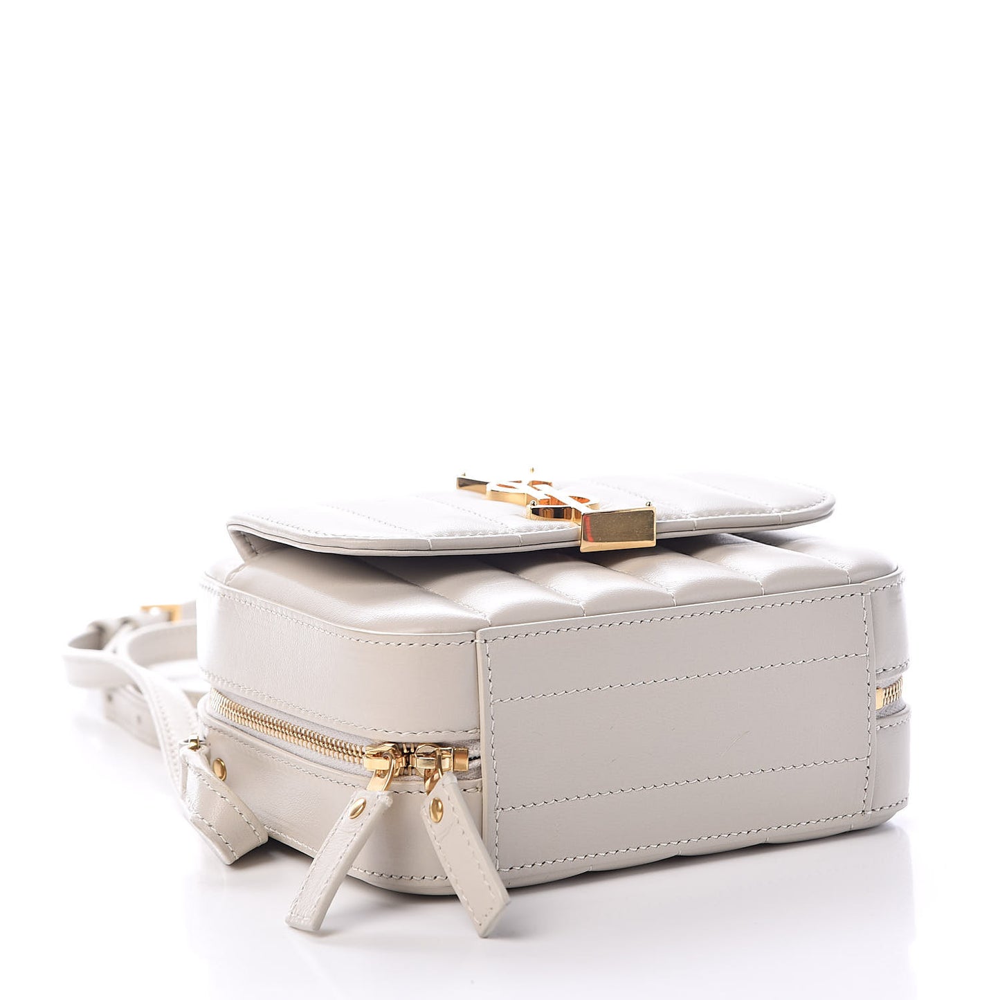Lambskin Matelasse Monogram Toy Vicky Camera Bag White