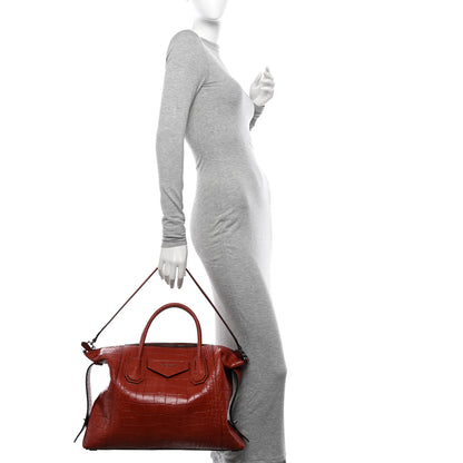 Givenchy Calfskin Crocodile Embossed Medium Soft Antigona Paprika 2 of 10
