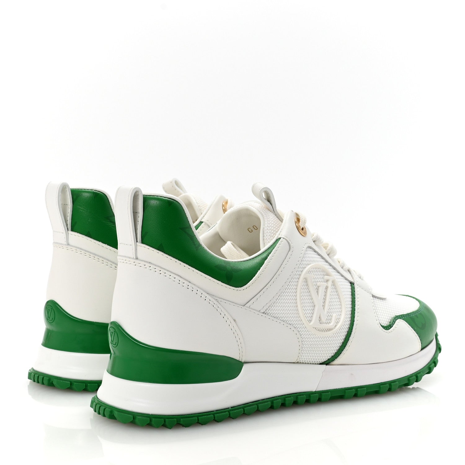 Louis Vuitton Calfskin Monogram Run Away Sneakers 36.5 White Green 5 of 9