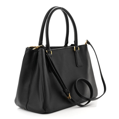 Prada Saffiano Medium Galleria Double Zip Tote Black 3 of 14