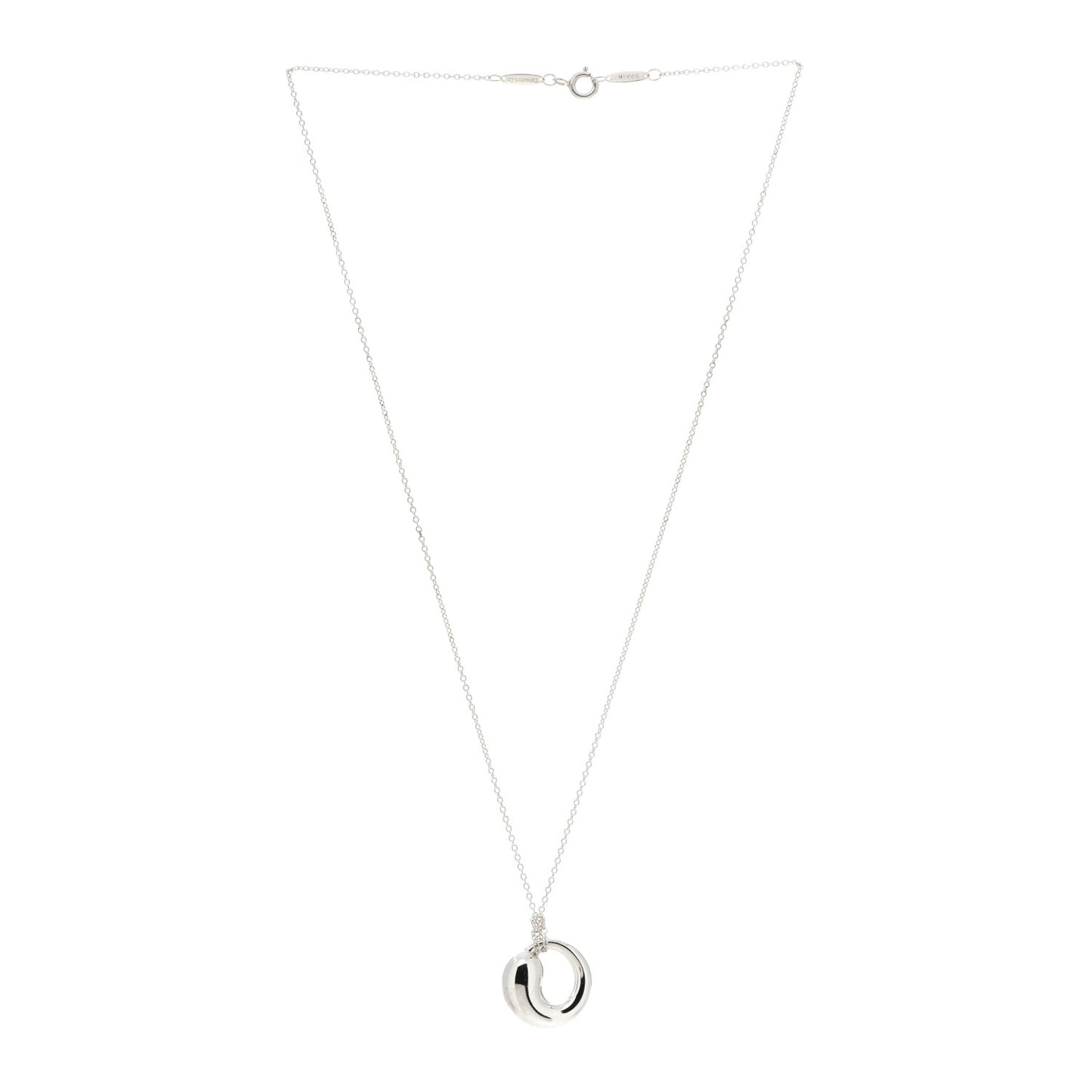 Sterling Silver 17mm Elsa Peretti Eternal Circle Pendant Necklace