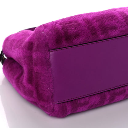 Fendi Shearling Nappa Macro FF 1974 Mini Peekaboo Iconic Satchel Bouganville Magenta Lilac 8 of 12