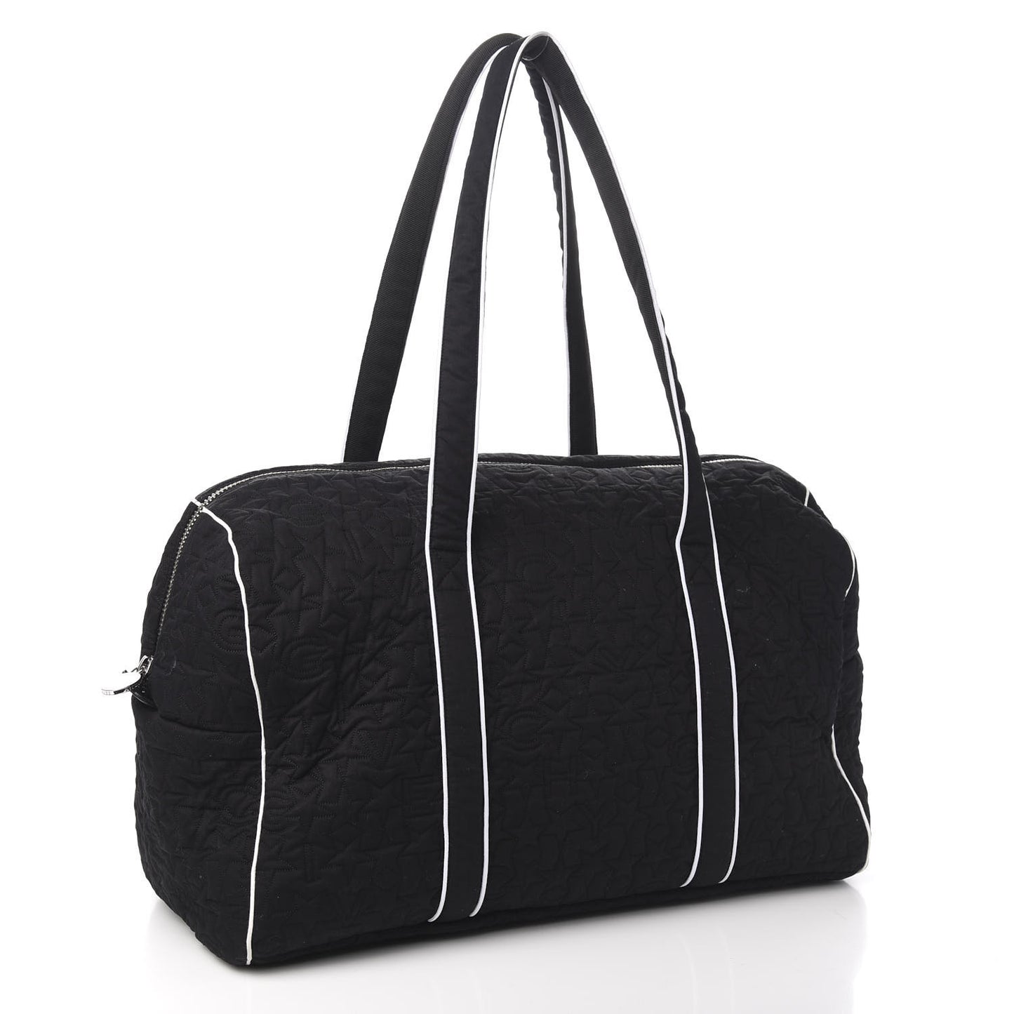 Nylon Quilted Stars Diaper Bag Black