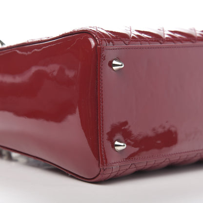 Christian Dior Patent Cannage Medium Lady Dior Burgundy Red 11 of 13
