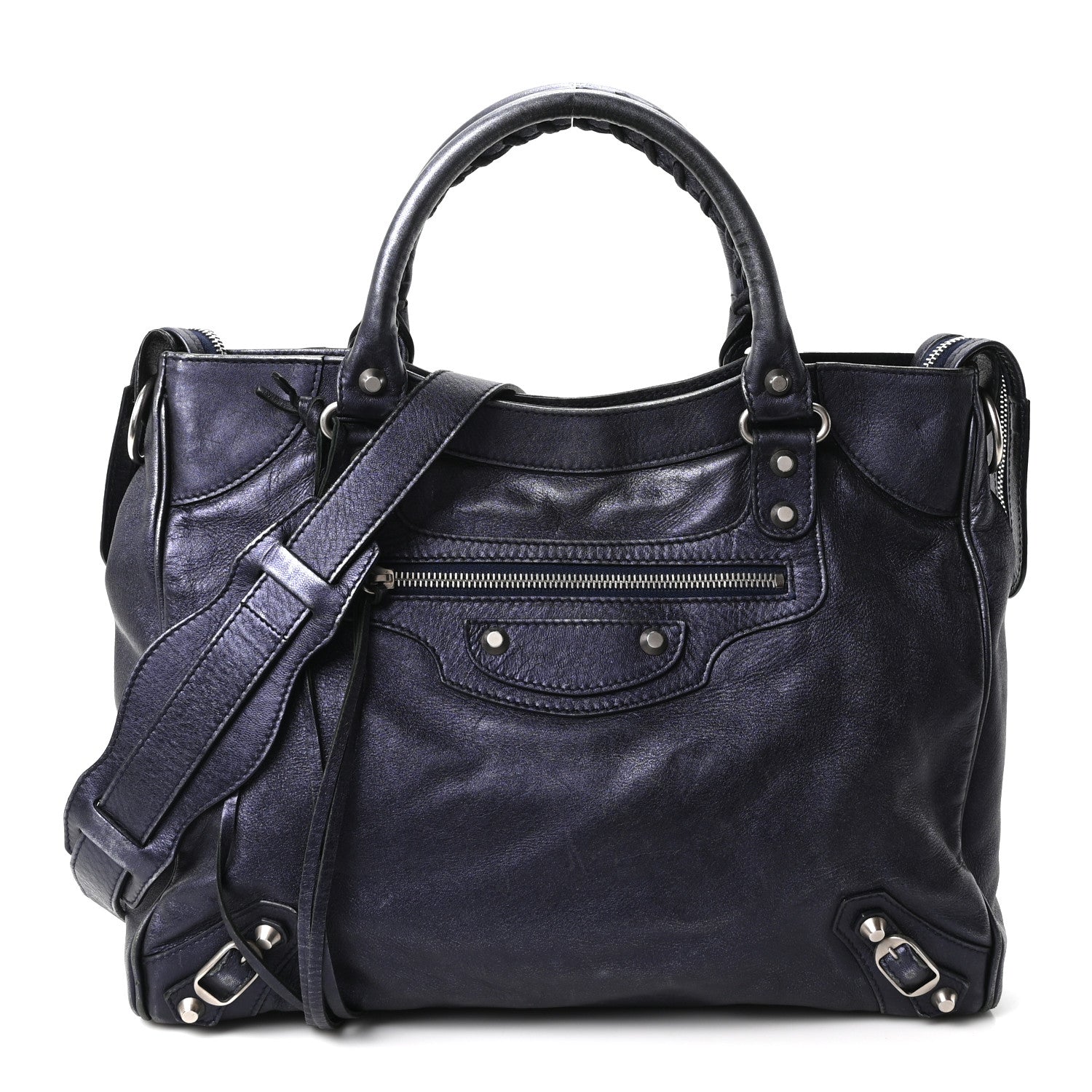 Balenciaga Metallic Agneau Classic Silver Hardware Velo Maree 1 of 10