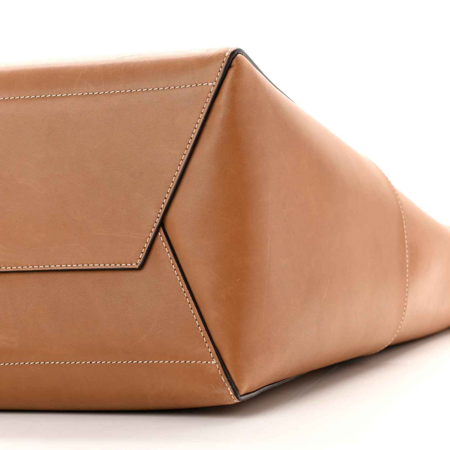 Natural Calfskin Sangle Bucket Bag Light Camel