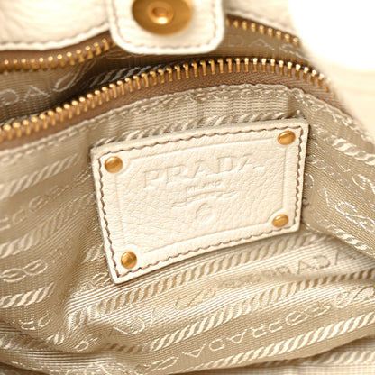 Prada Cervo Pleats Small Shoulder Bag Talco 6 of 15