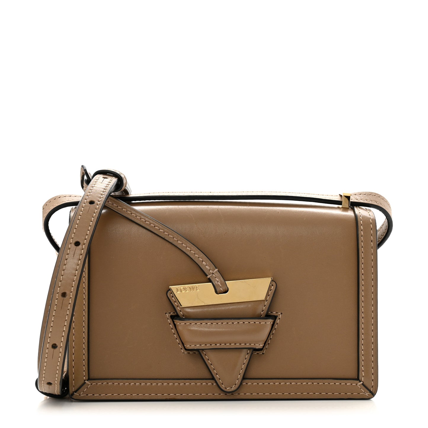 Calfskin Small Barcelona Shoulder Bag Mink