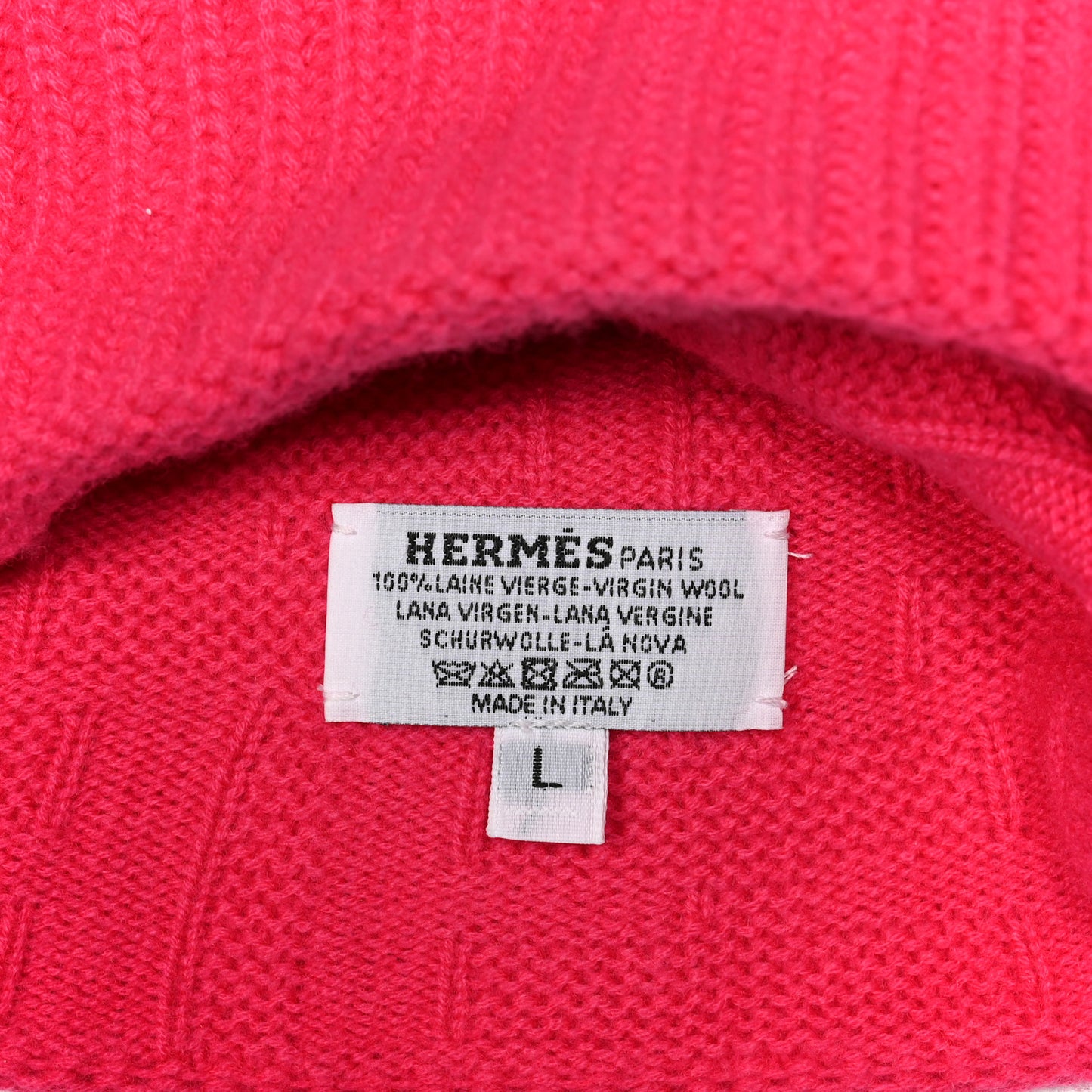 Wool Beanie Hat L Rose Flash