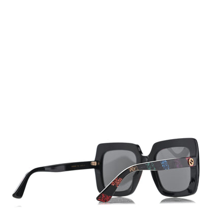 Gucci Acetate Oversize Stripe Sunglasses GG0328S Black Multi 4 of 10