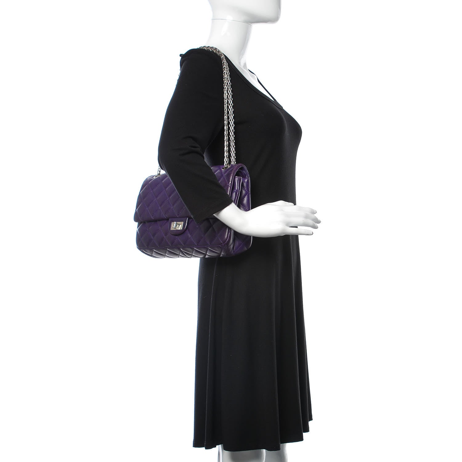 Chanel Lambskin Quilted 2.55 Reissue 226 Flap Purple 3 of 10
