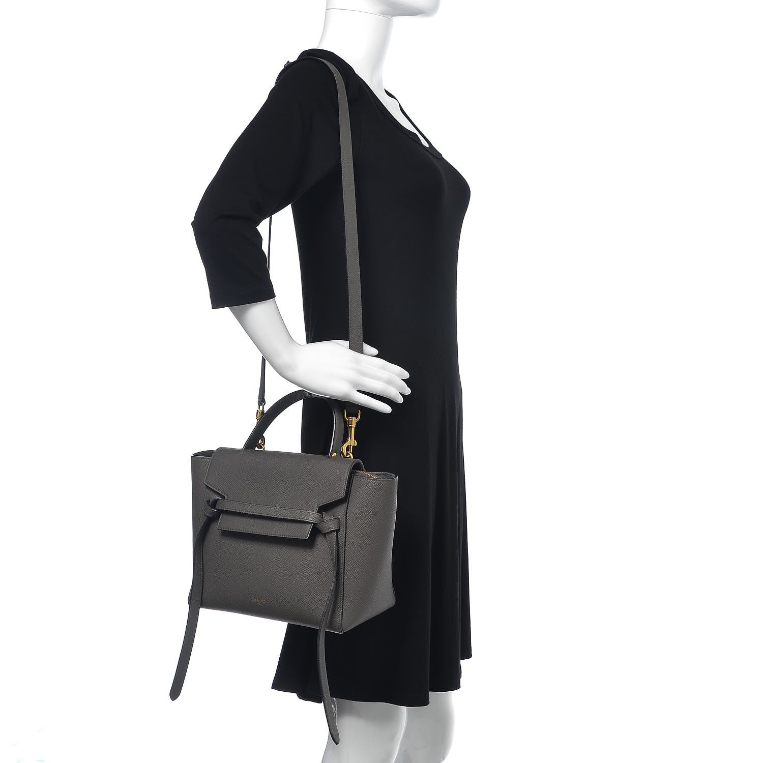Celine Baby Grained Calfskin Micro Belt Bag Grey 2 of 9