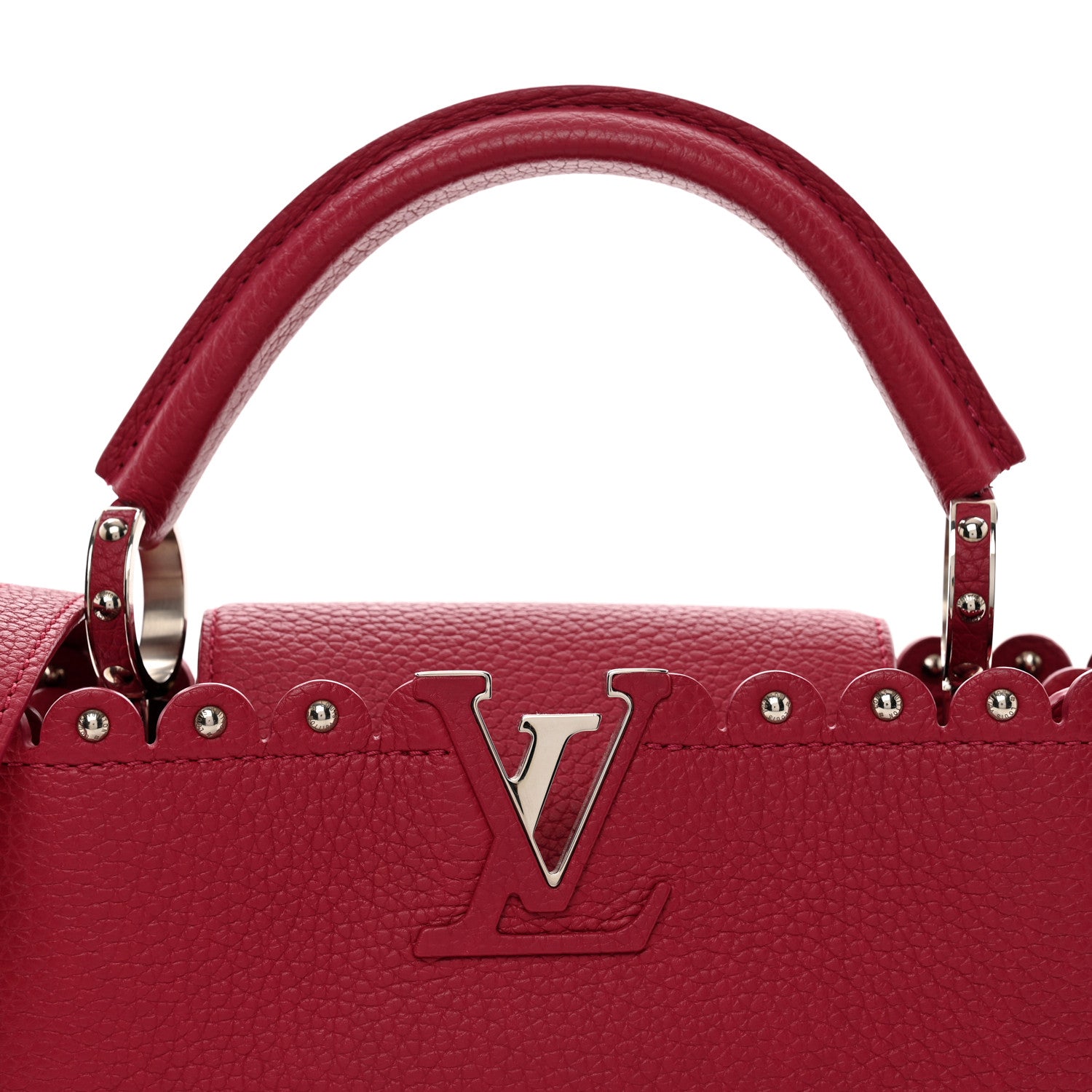 Louis Vuitton Taurillon Lace Croquets Capucines BB Groseille 5 of 9
