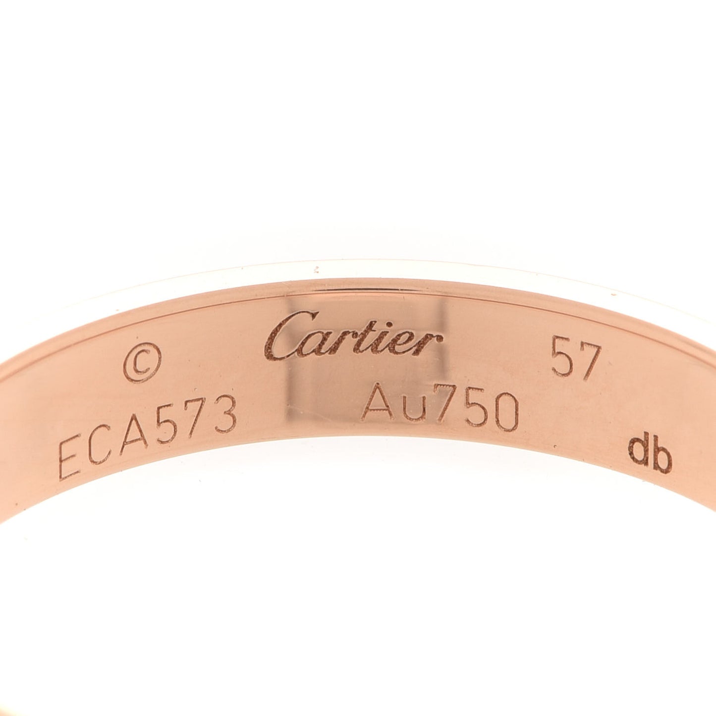 18K Pink Gold 3.5mm LOVE Wedding Band Ring 57 8