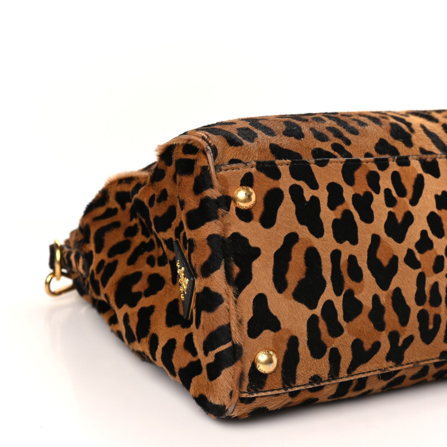 Prada Cavallino Leopard Print Tote Sabbia Moro 8 of 9