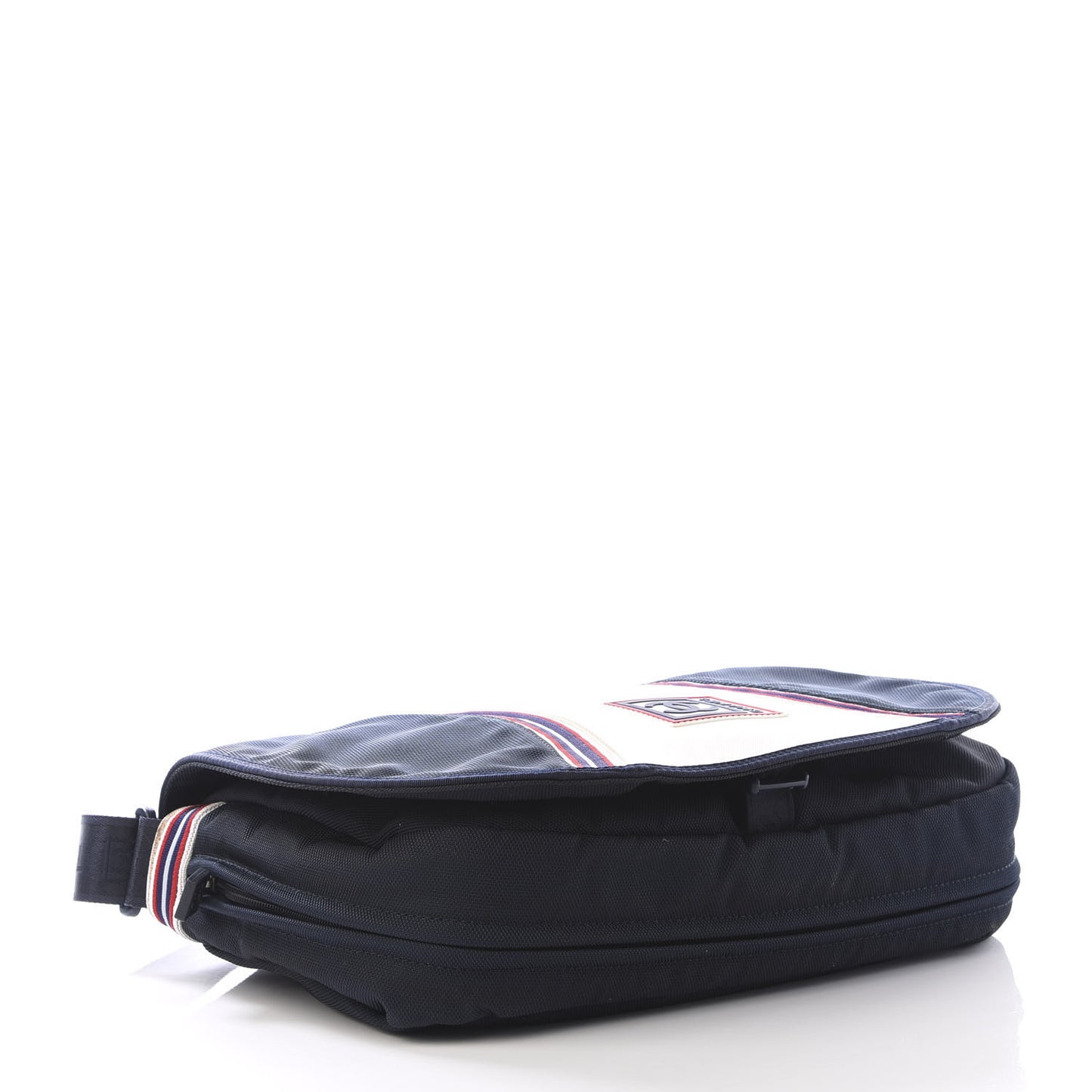 Canvas Nylon Expandable Sport Messenger Navy Off White